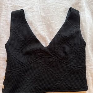 Anthropologie Black Maeve Side-Button Top